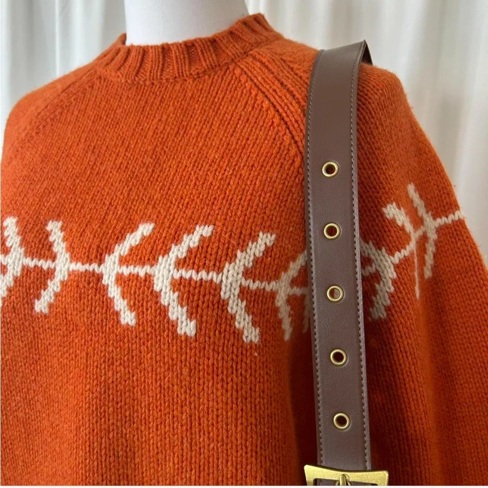 Vintage 2003 Gap Fair Isle 100% Wool Crewneck sweater. - Picture 6 of 8